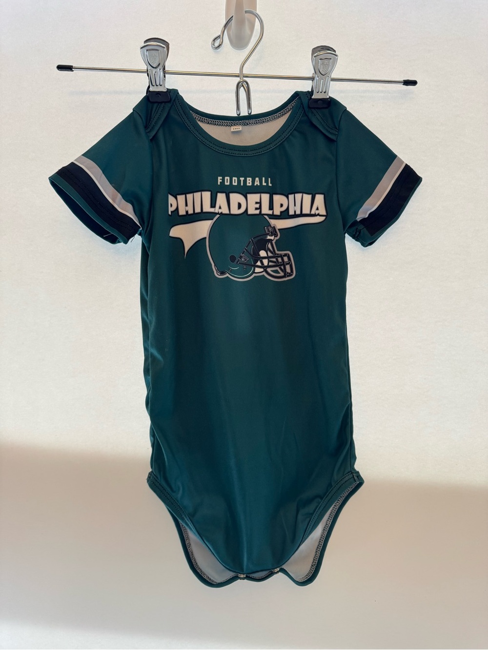 Philadelphia Football Onesie Baby Boy- Snapped Closure -Short Sleeve- Teal 18 Mo
